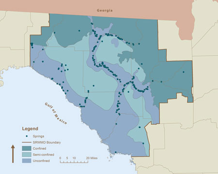 Map Showing Confined and Unconfined of the Aquifer