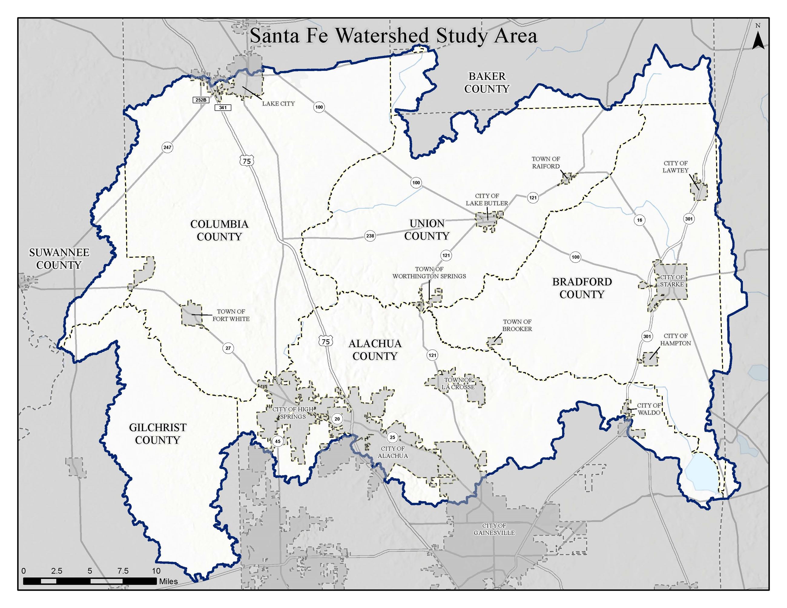 A map of the Santa Fe Watershed